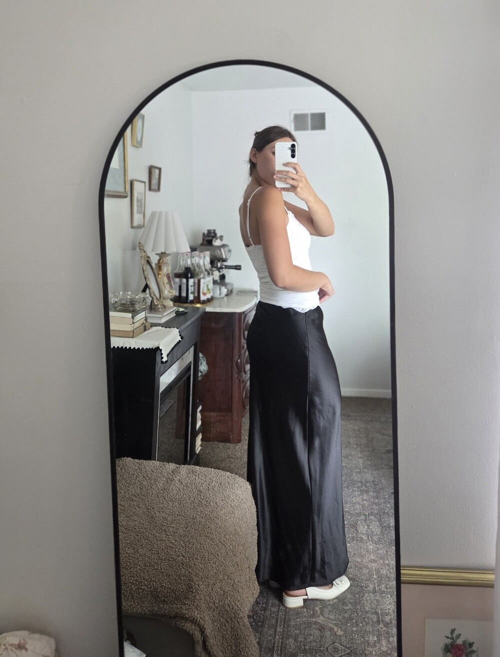 Satin Black Maxi Skirt - Sleek Long Women's Skirt